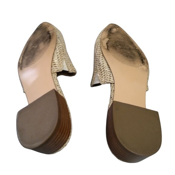 Steve Madden Women's Size 8M Cairo Slip On Woven Raffia Rattan Beige Sandals - Picture 7 of 7